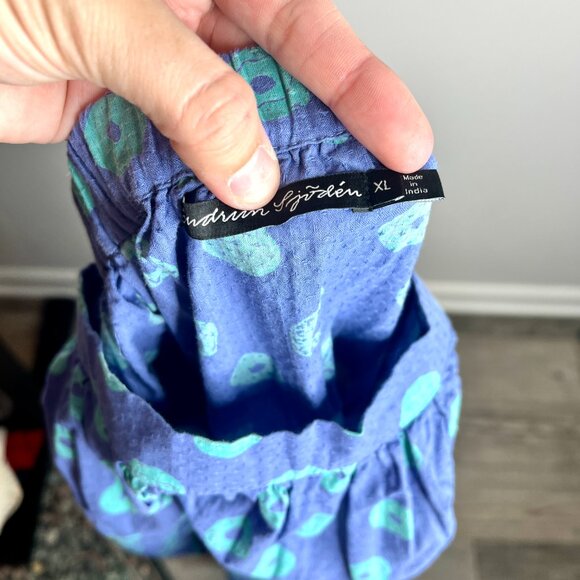 Gudrun Sjoden Hilda Hoop Skirt in Blue Boho High-Waisted Artsy Teacher Sz XL - Picture 6 of 6